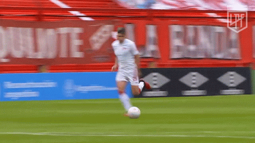 Soccer Player Kicking Ball With Lpe Sign