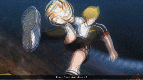Soccer Player Kicking il leur force droit dessus