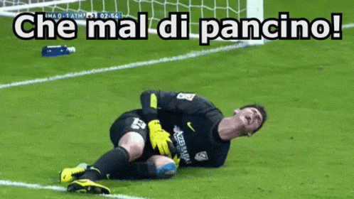 Soccer Player Laying on Field Che Mal di Pancinol