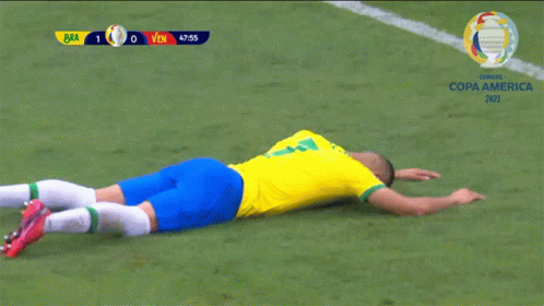 Soccer Player Laying On Field Copa America GIF