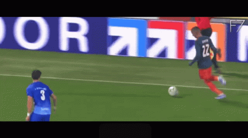 Soccer Player No 22 Kicking Ball