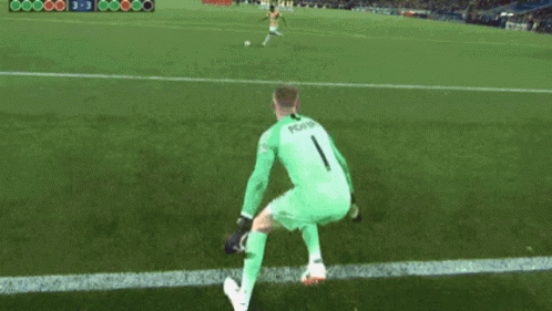 Soccer Player Number 1 Kicking Ball