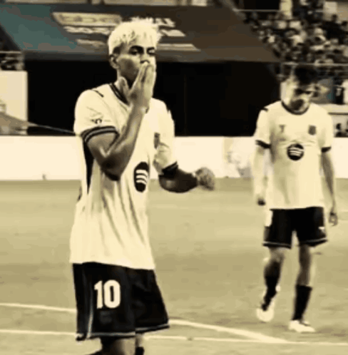 Soccer Player Number 10 Blowing Kiss