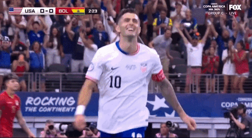 Soccer Player Number 10 Celebrates Goal GIF