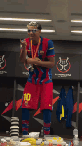 Soccer Player Number 10 Jersey Locker Room