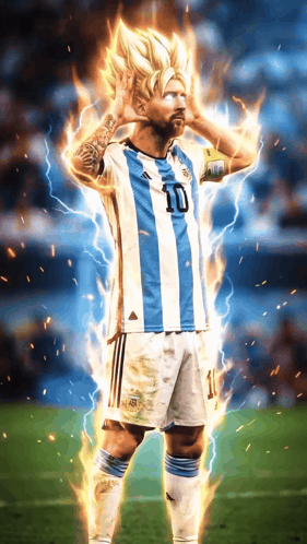 Soccer Player Number 10 On Fire