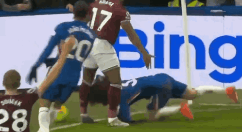 Soccer Player Number 17 Lying On Ground GIF