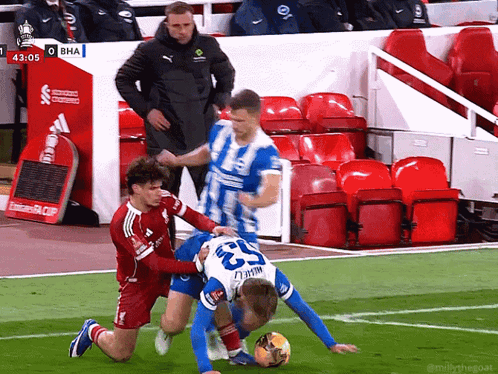 Soccer Player Number 23 Being Tackled GIF
