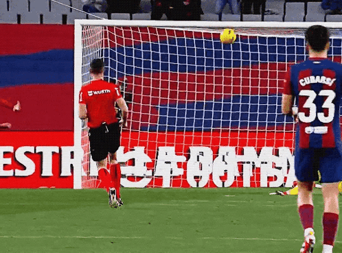 Soccer Player Number 33 Watching Ball Into Goal GIF