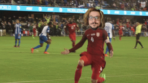 Soccer Player Number 4 Kicking Ball GIF