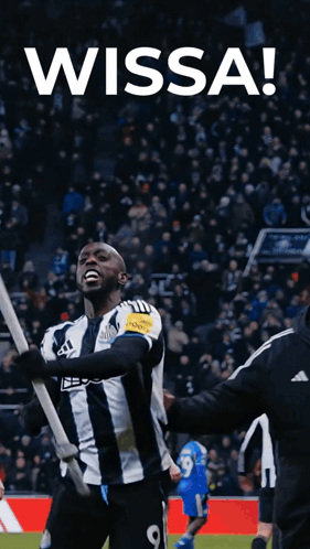 Soccer Player Number 9 Holding Flag GIF