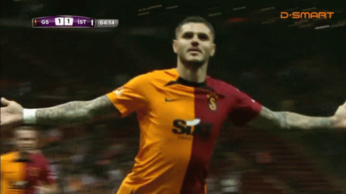 Soccer Player Outstretched Arms Before D Smart Screen