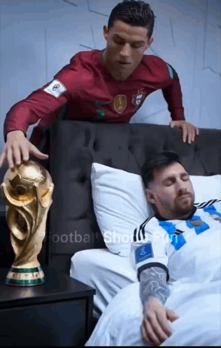Soccer Player Reaching for Trophy