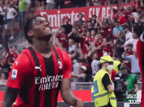 Soccer Player Red Black Jersey Emirates Fly Better GIF