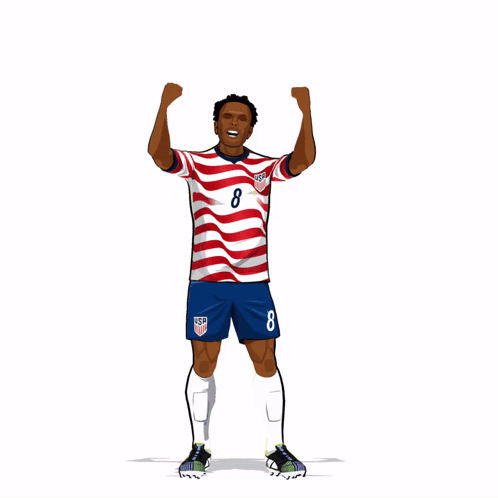 Soccer Player Red White and Blue Jersey 8