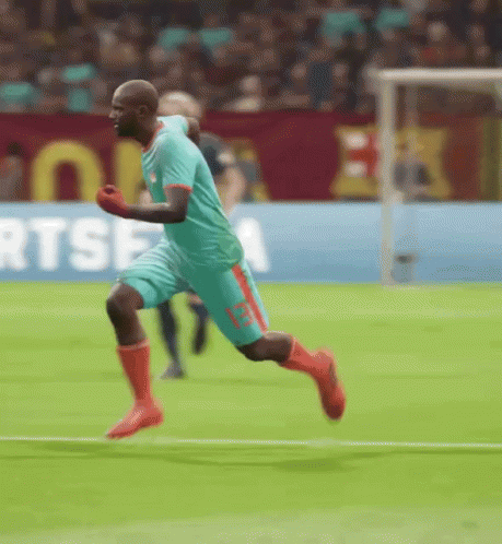 Soccer Player Running With RTSF Sign