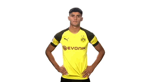 Soccer Player Saluting in BVB Jersey