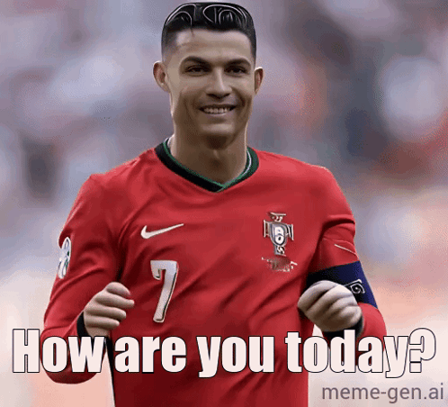Soccer Player Saying How Are You Today