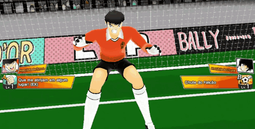 Soccer Player Standing in Front of Bally Sign