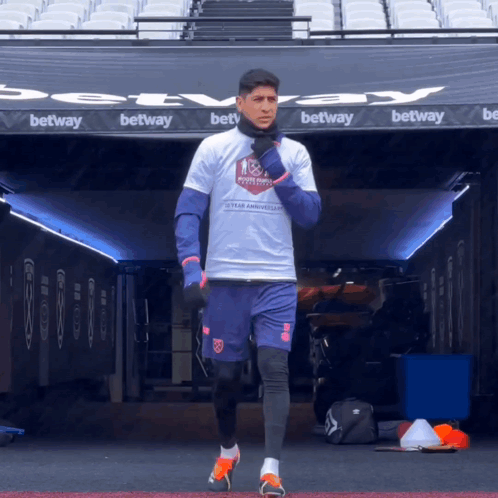 Soccer Player Wearing 15 Year Anniversary Shirt GIF
