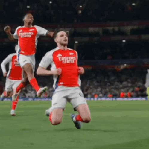 Soccer Player Wearing A Jersey That Says Emirates Fly Better On It GIF