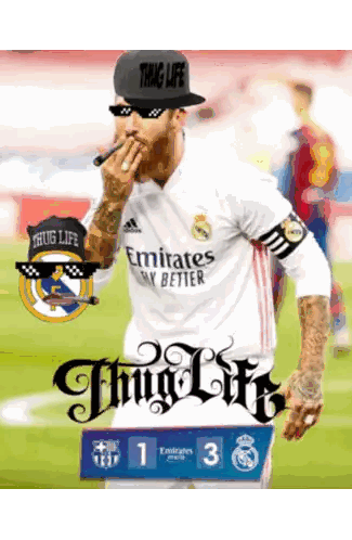 Soccer Player Wearing Thug Life Hat