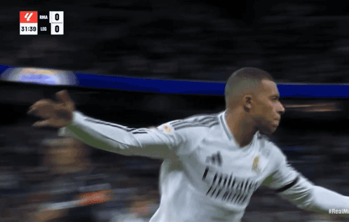 Soccer Player With Arms Outstretched on Field