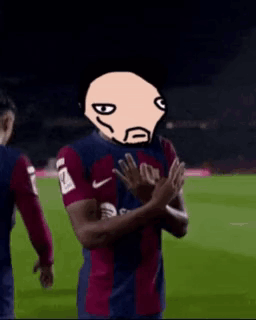 Soccer Player With Cartoon Face on Head Clapping