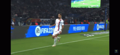 Soccer Player With FIFA 22 Advertisement GIF