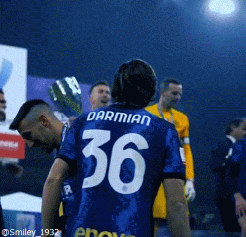 Soccer Player with Inter Fan Token Shirt