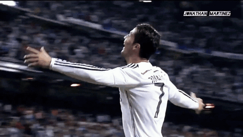 Soccer Player With Number 7 Celebrating