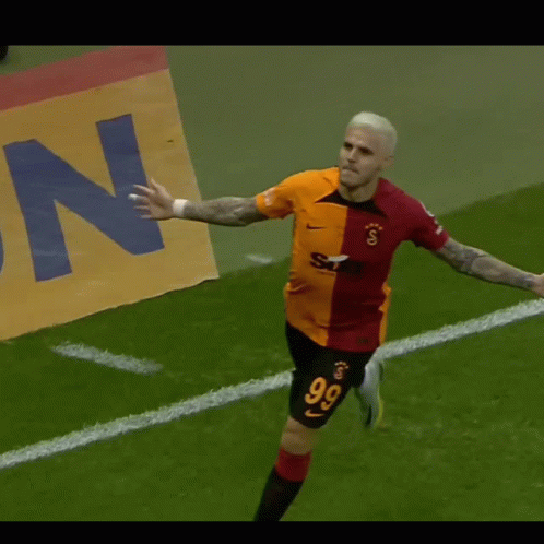 Soccer Player With Number 99 Celebrating GIF