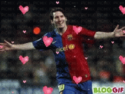 Soccer Player With Pink Hearts And Blog GIF