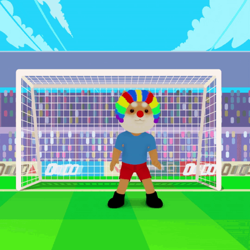 Soccer Player with Rainbow Hat