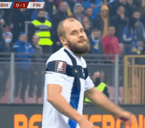 Soccer Player with Scoreboard Saying Fin