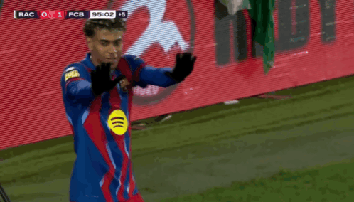 Soccer Player with Spotify Logo