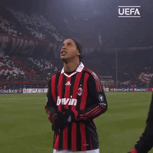 Soccer Player With UEFA Banner