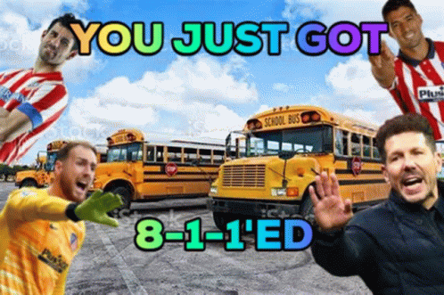 Soccer Players And School Buses You Just Got 8-1 GIF