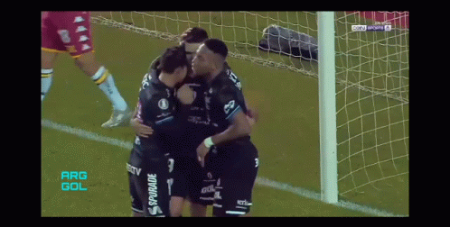 Soccer Players Celebrate Goal With ARG GOL