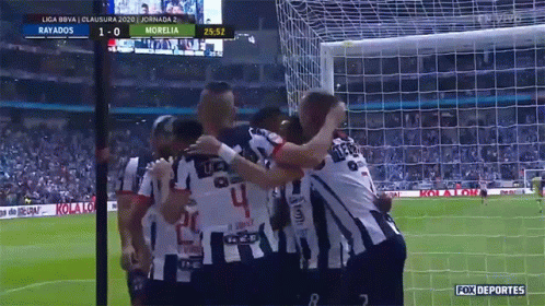 Soccer Players Celebrating a Goal