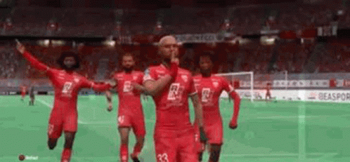 Soccer Players Celebrating Goal GIF