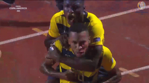 Soccer Players Celebrating Goal at Copa America
