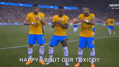Soccer Players Celebrating Goal Happy About Our Toxico GIF