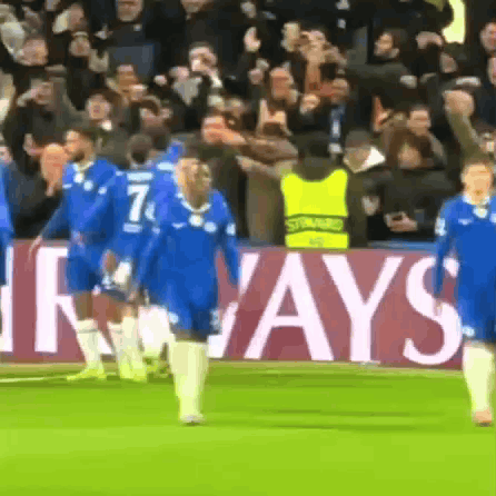 Soccer Players Celebrating Goal Ways Sign
