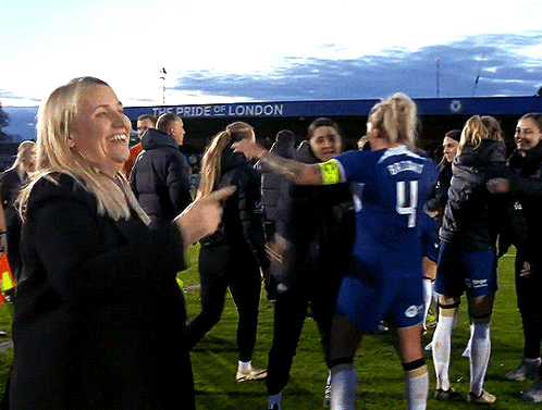 Soccer Players Celebrating In Front Of Pride Of London GIF
