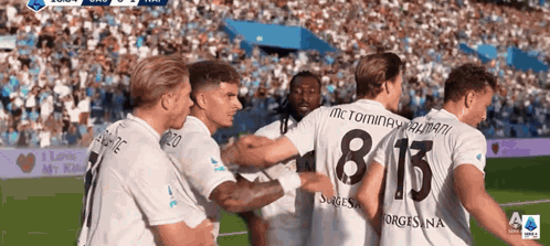 Soccer Players Huddled One Wearing Jersey 18 13