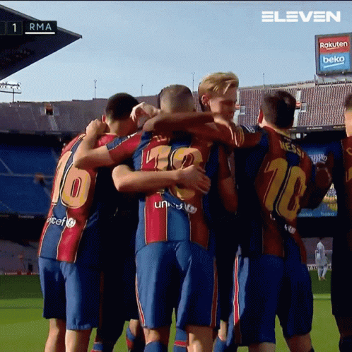 Soccer Players Huddling With Number 10