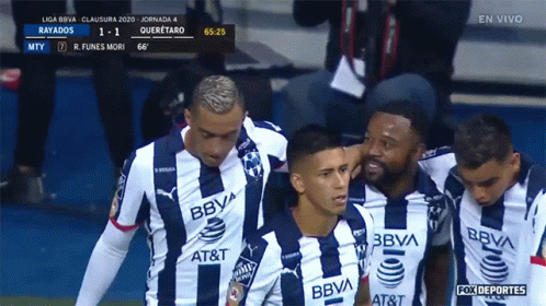 Soccer Players in BBVA Jerseys