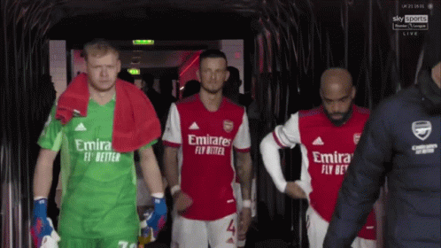 Soccer Players in Emirates Fly Better Uniforms Walking Tunnel
