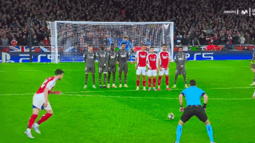 Soccer Players In Front Of Goal Saying PS5 GIF